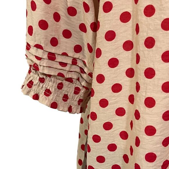 Ellison Womens Polka Dot Tassel Blouse Size Large - Picture 4 of 12